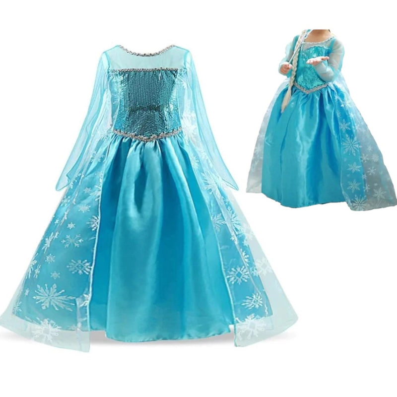 Fantasia Vestido Princesa Frozen Aniversario + Acessórios